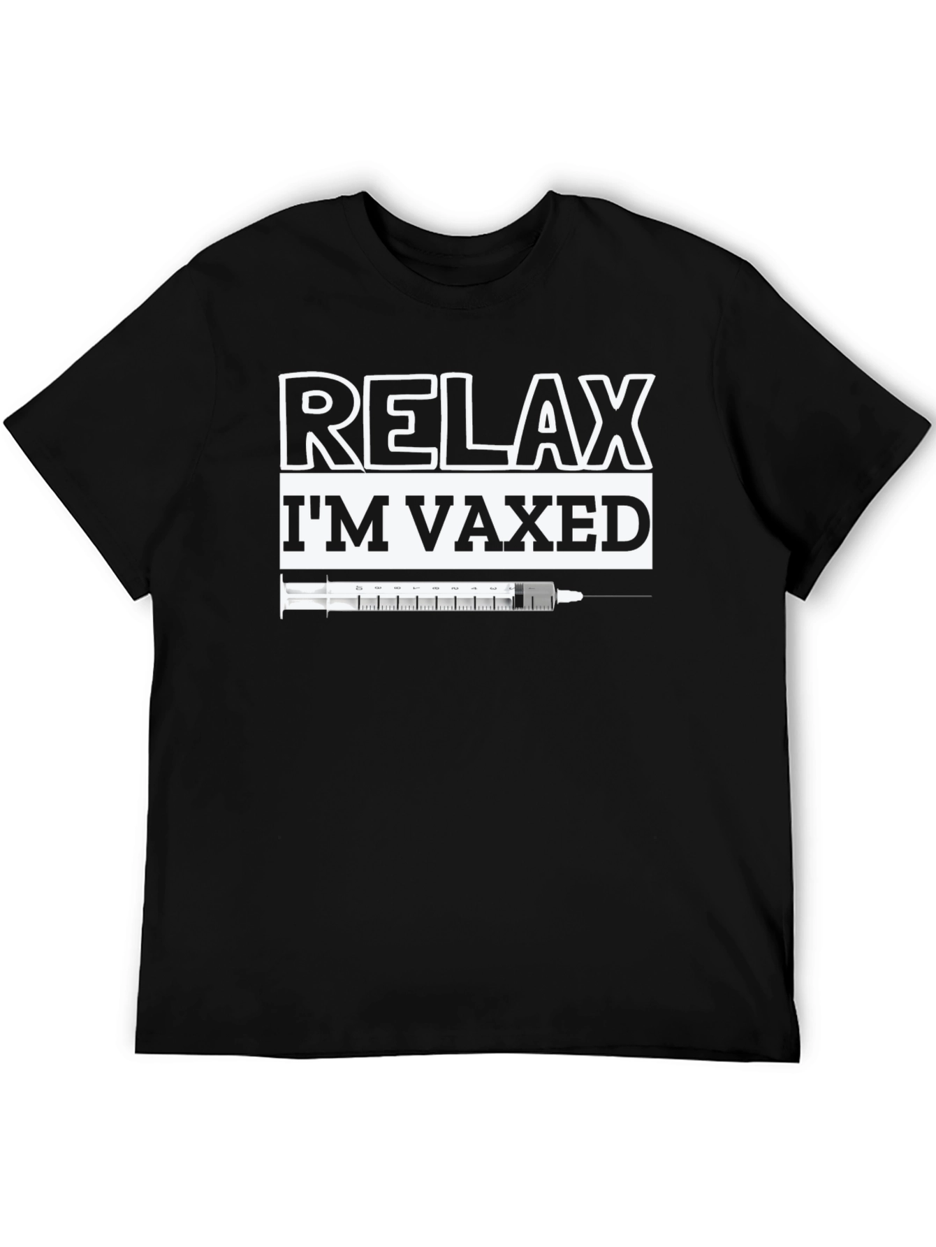 Relax Im Vaxed Graphic Tee - Black