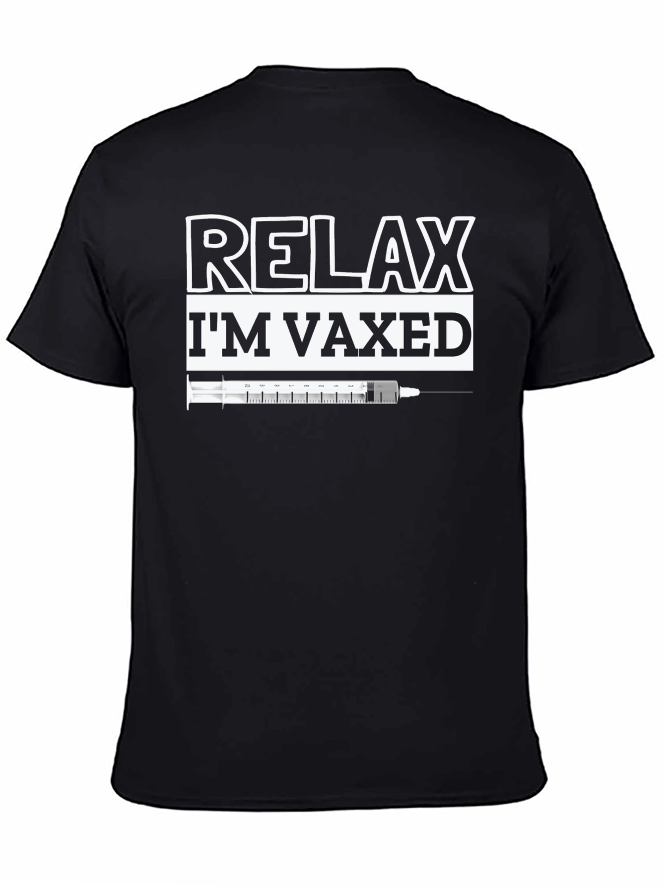 Relax Im Vaxed Graphic Tee - Black