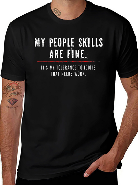Funny People Skills Graphic T-Shirt