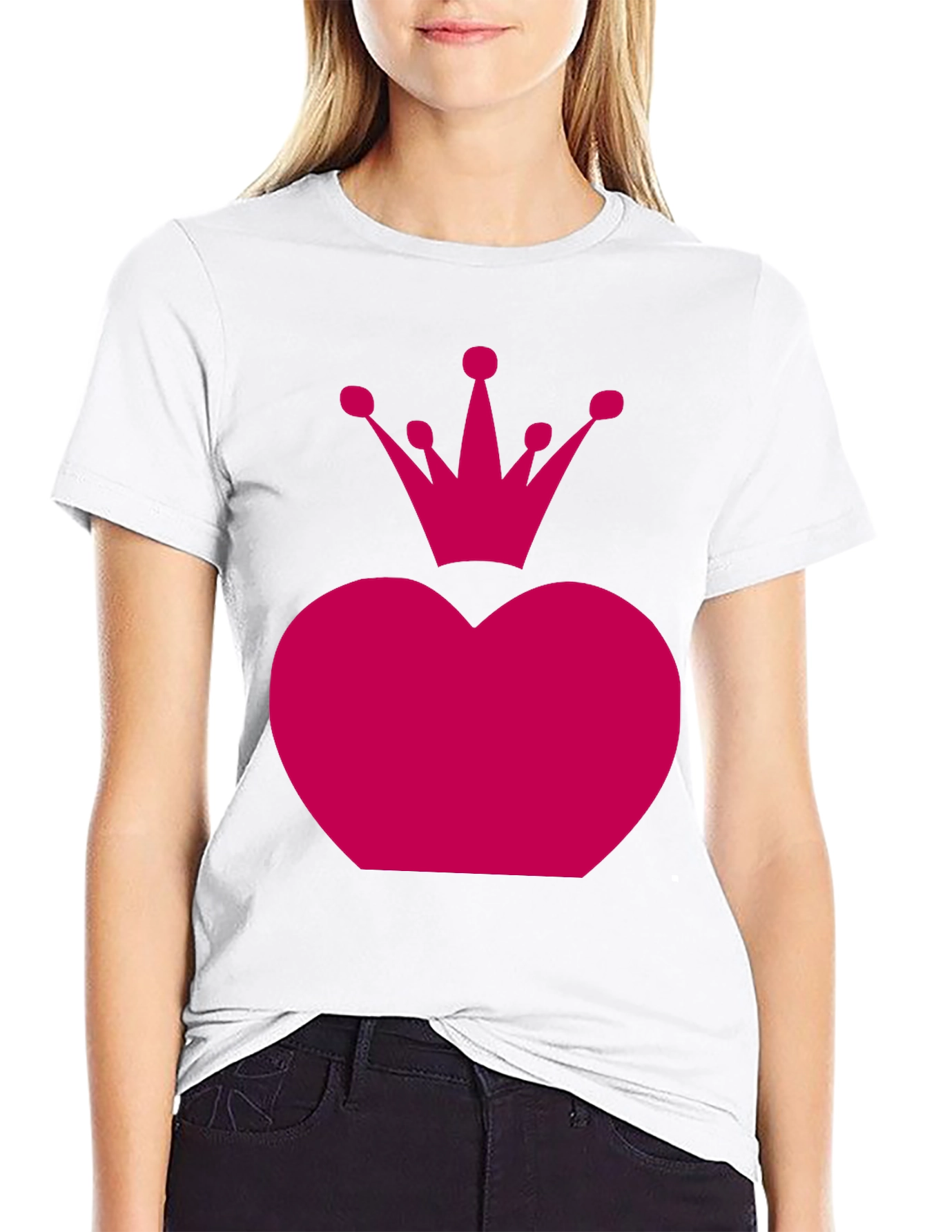 Heart Crown Graphic Tee - Black Unisex Shirt