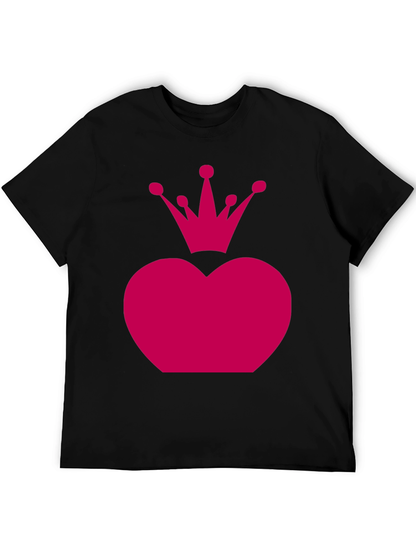 Heart Crown Graphic Tee - Black Unisex Shirt