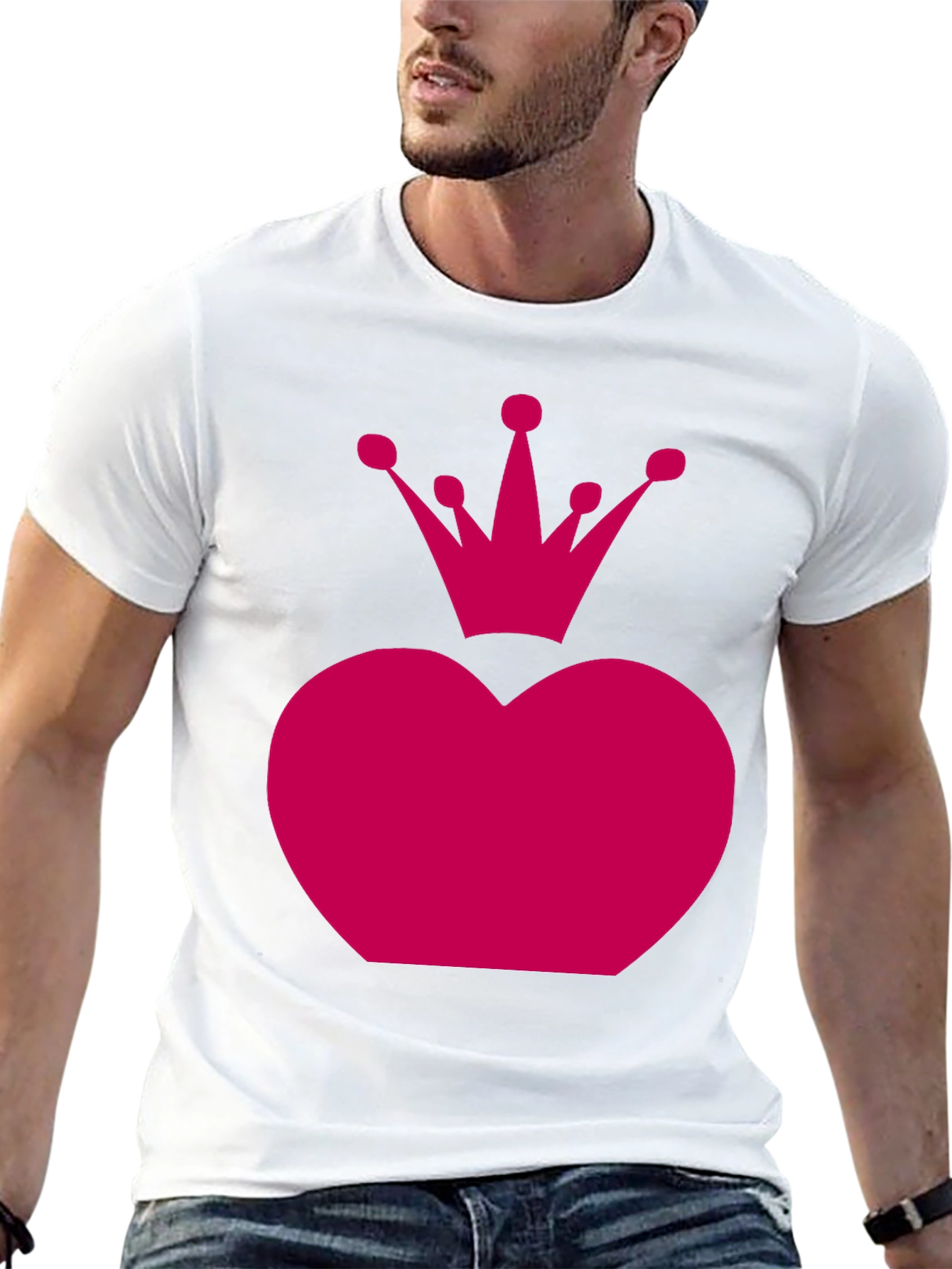 Heart Crown Graphic Tee - Black Unisex Shirt