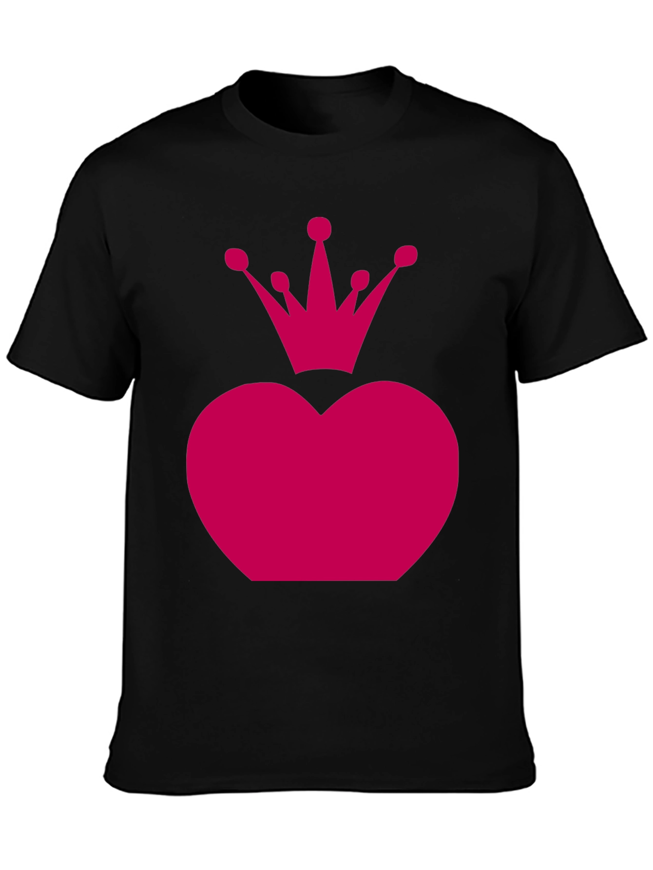 Heart Crown Graphic Tee - Black Unisex Shirt