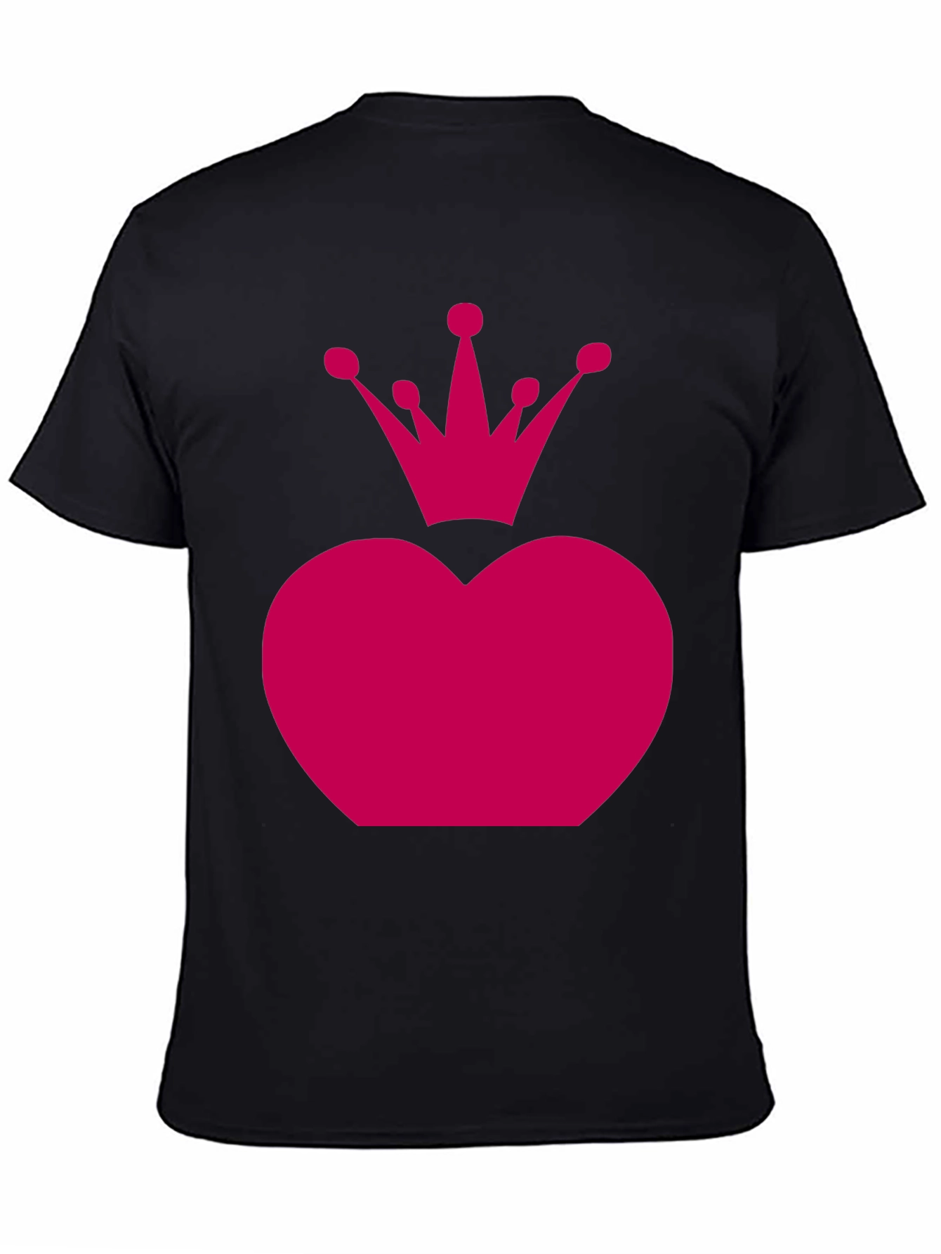 Heart Crown Graphic Tee - Black Unisex Shirt