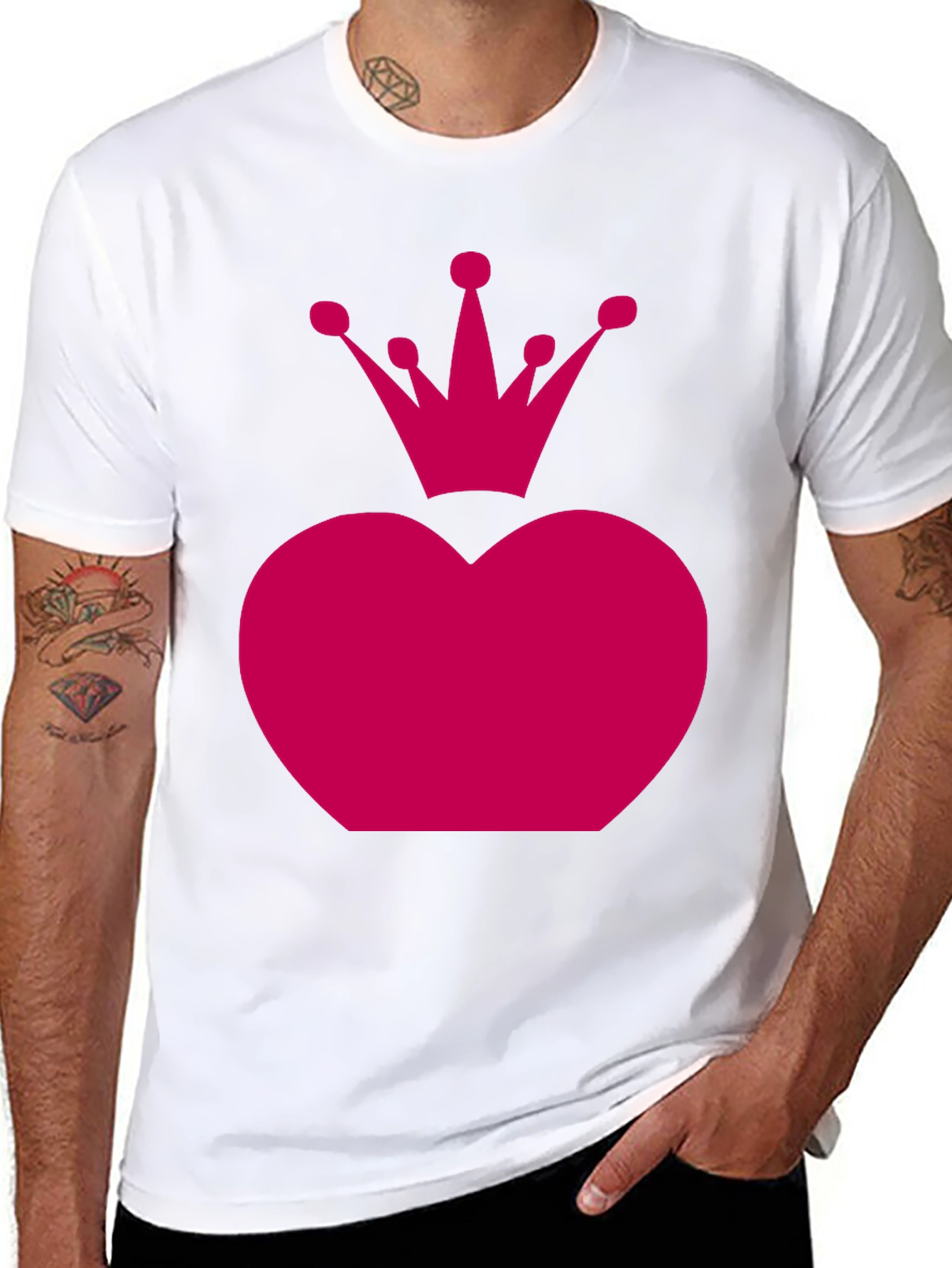 Heart Crown Graphic Tee - Black Unisex Shirt