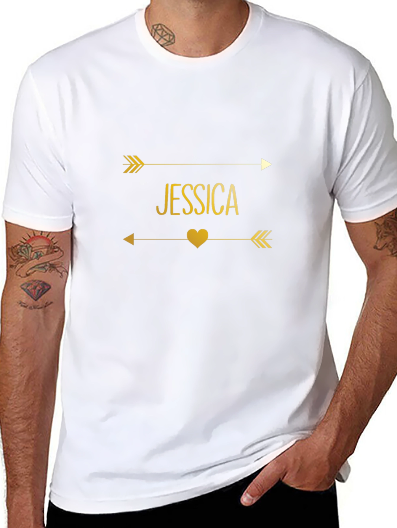 Personalized Jessica Arrow Heart T-Shirt