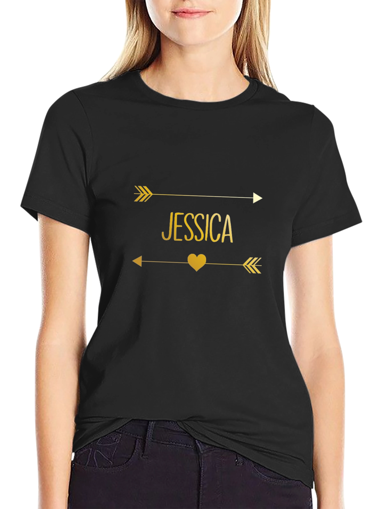Personalized Jessica Arrow Heart T-Shirt