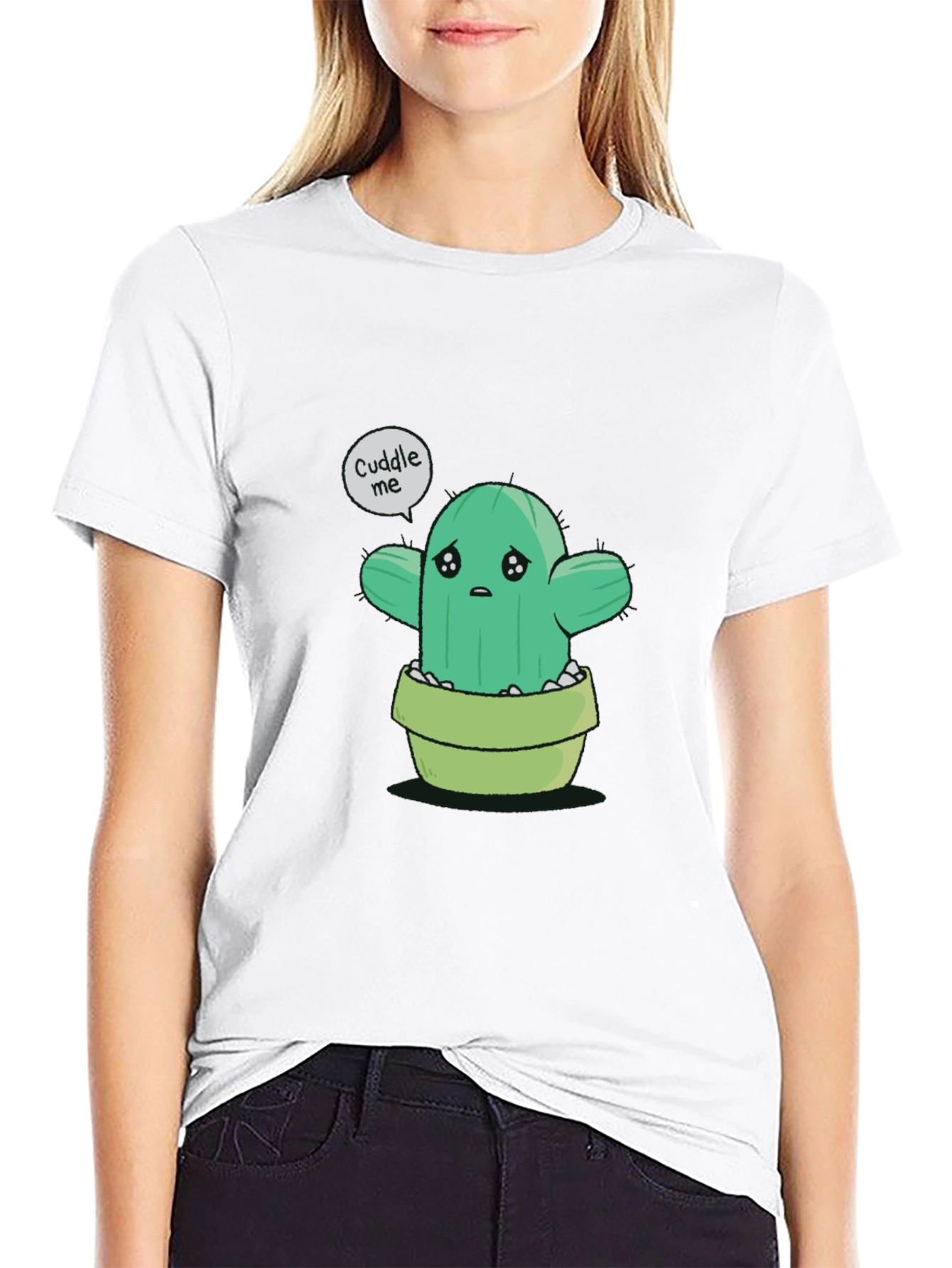Sad Cactus Cuddle Me Graphic T-Shirt