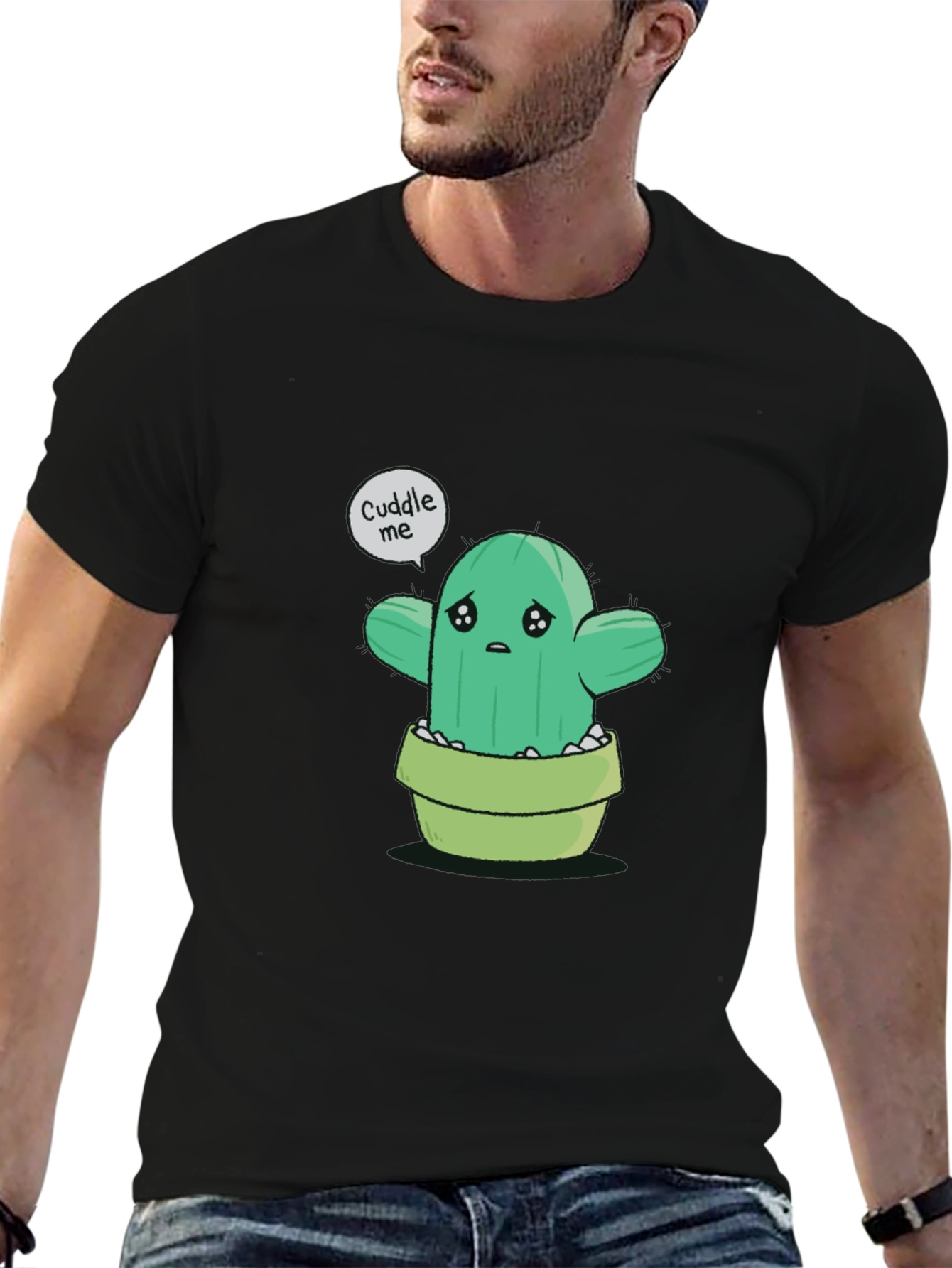 Sad Cactus Cuddle Me Graphic T-Shirt