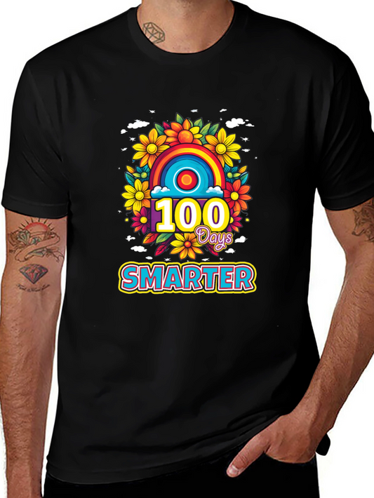 100 Days Smarter Rainbow Graphic T-Shirt