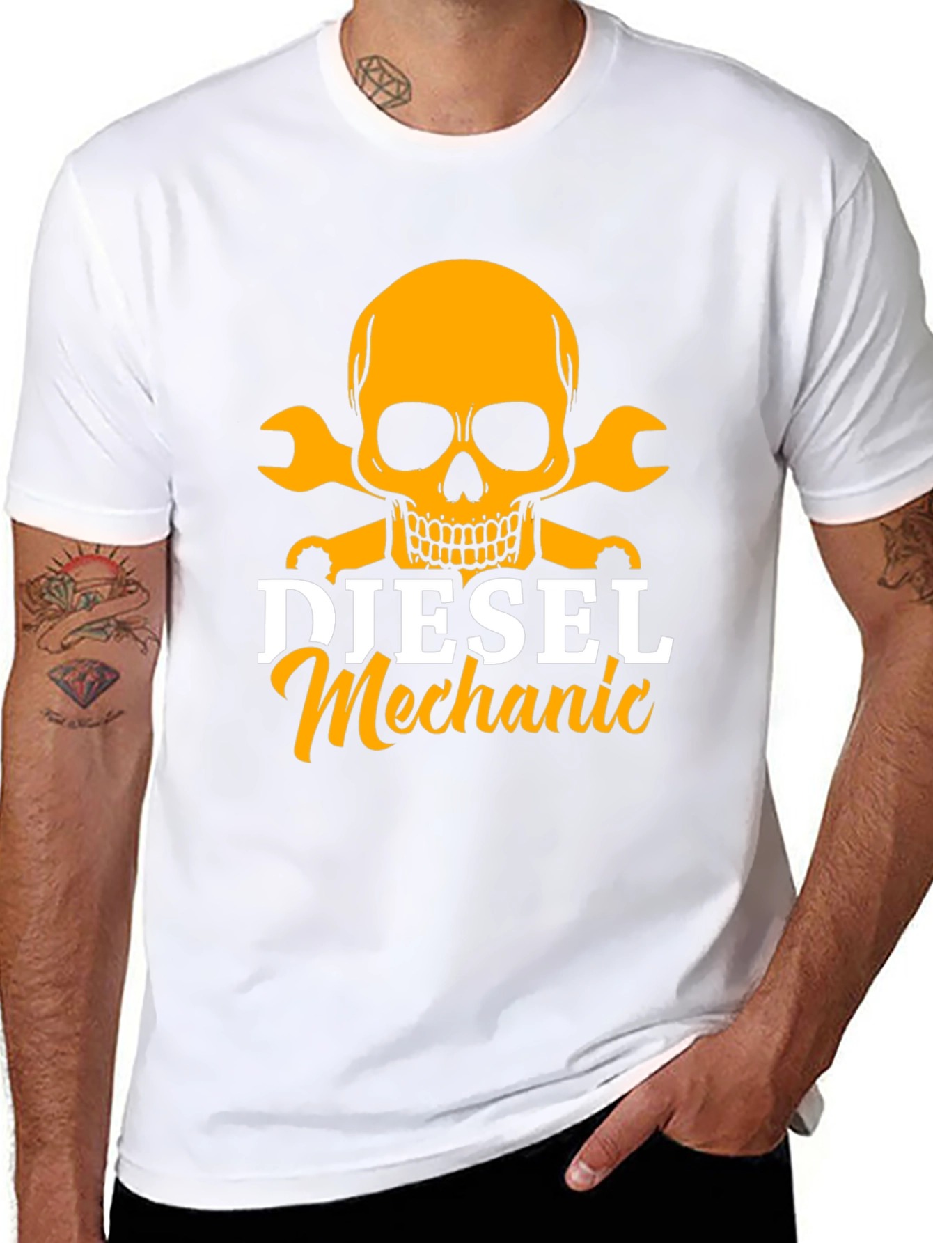 Diesel Mechanic Skull T-Shirt - Black