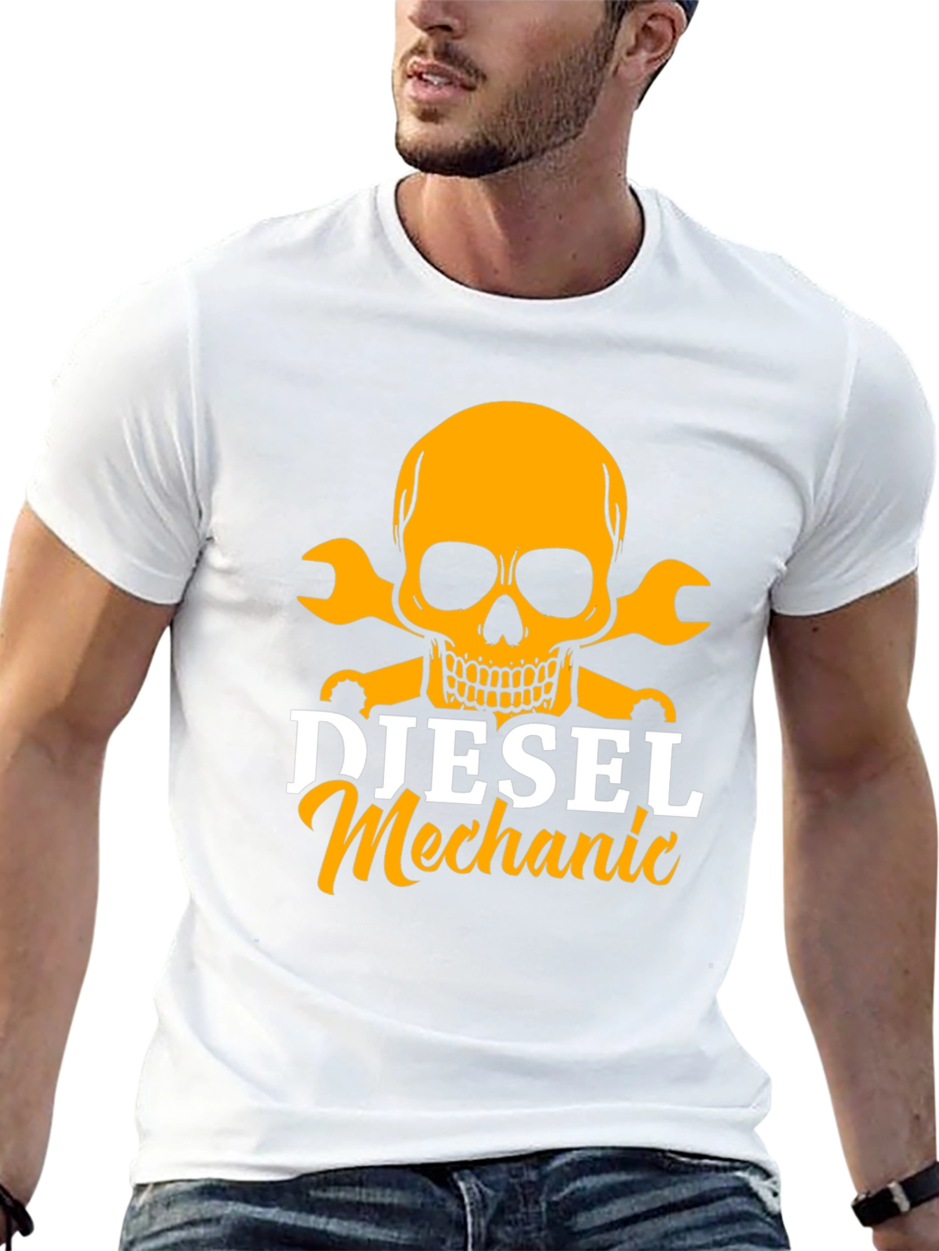 Diesel Mechanic Skull T-Shirt - Black