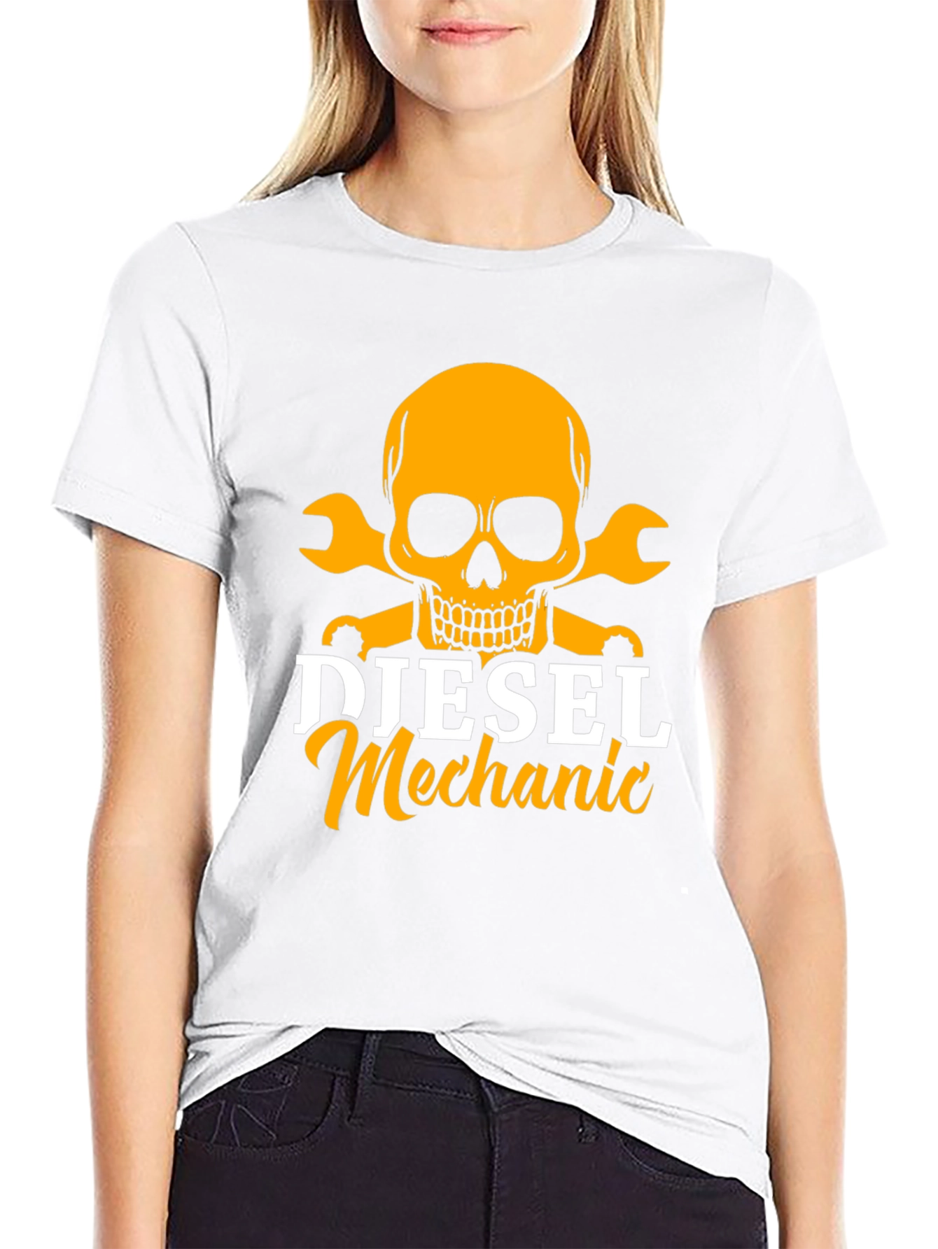 Diesel Mechanic Skull T-Shirt - Black