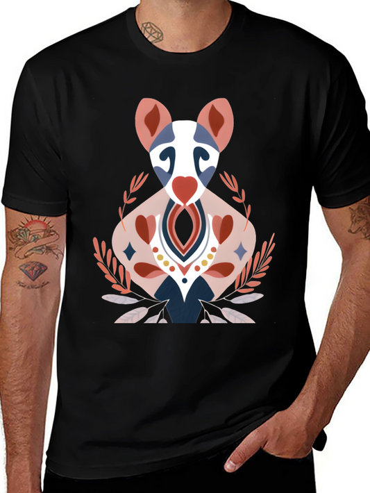 Artistic Animal Graphic Tee - Black