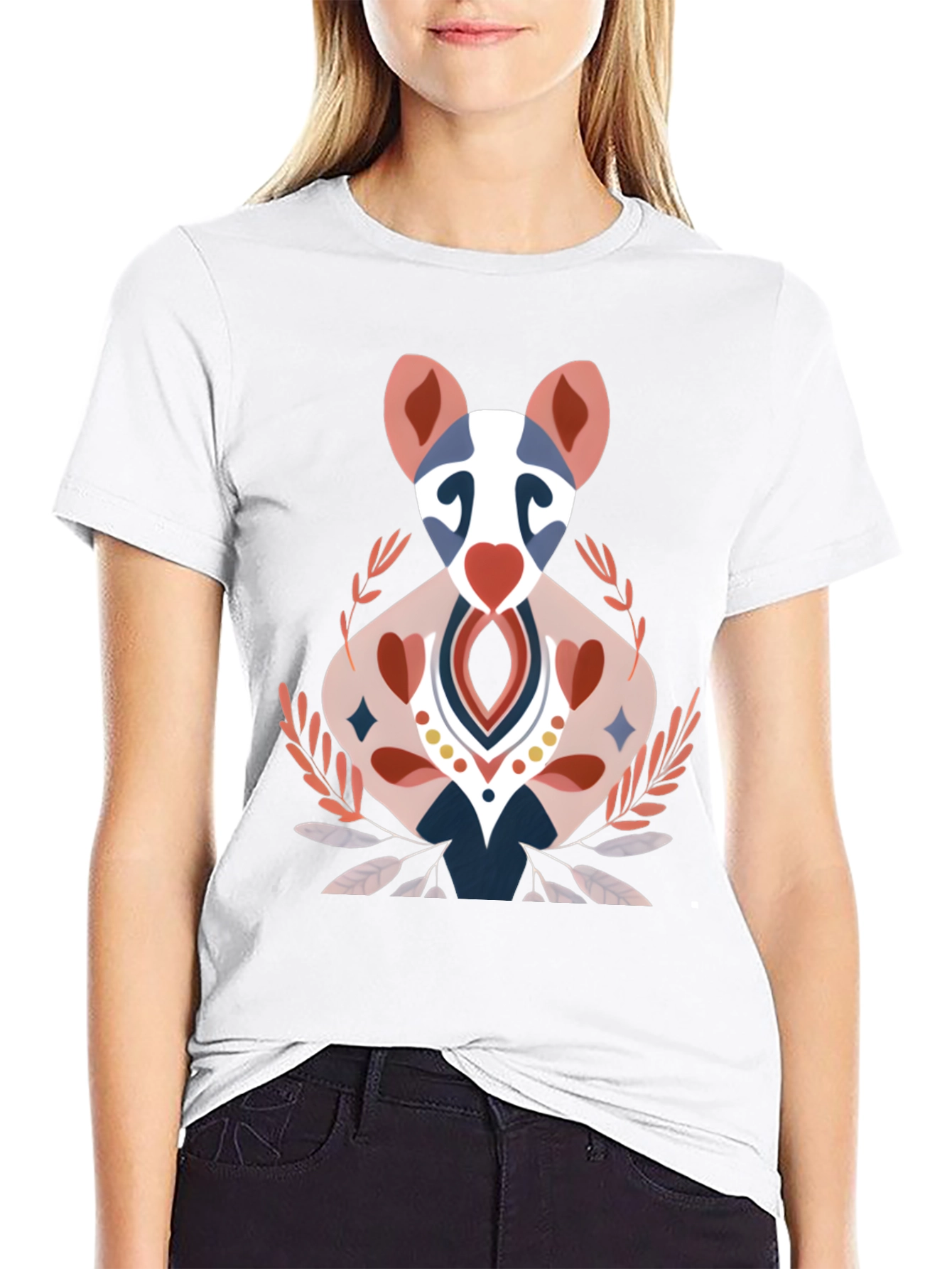 Artistic Animal Graphic Tee - Black