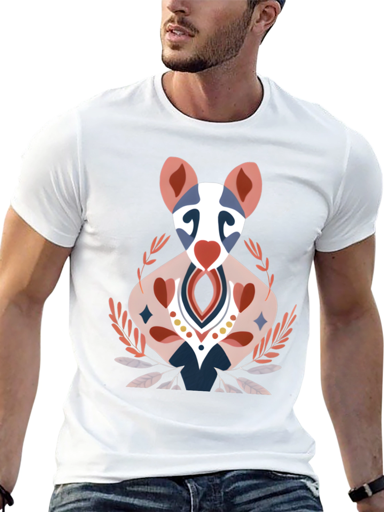 Artistic Animal Graphic Tee - Black