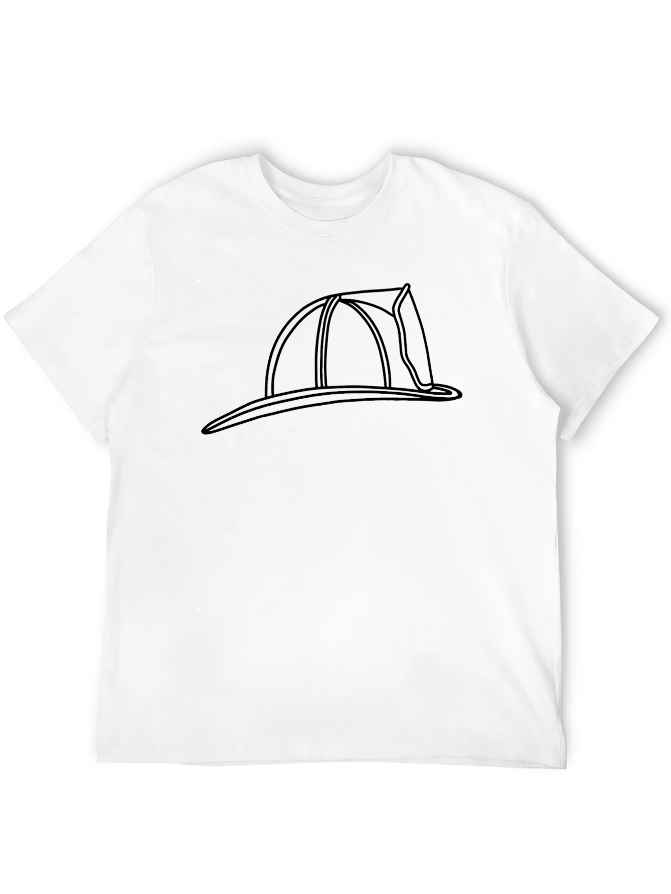 Firefighter Helmet Outline Graphic T-Shirt