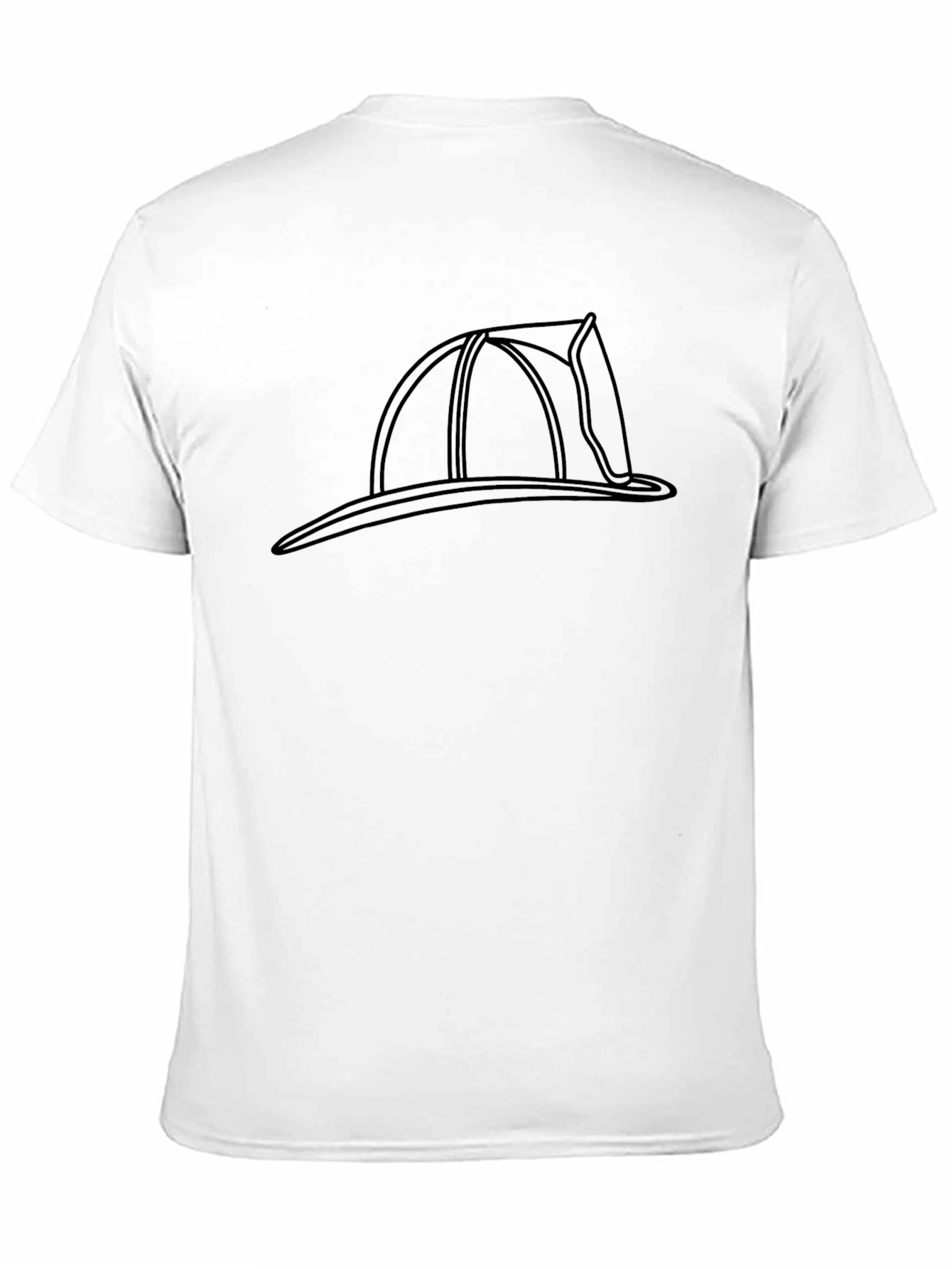 Firefighter Helmet Outline Graphic T-Shirt