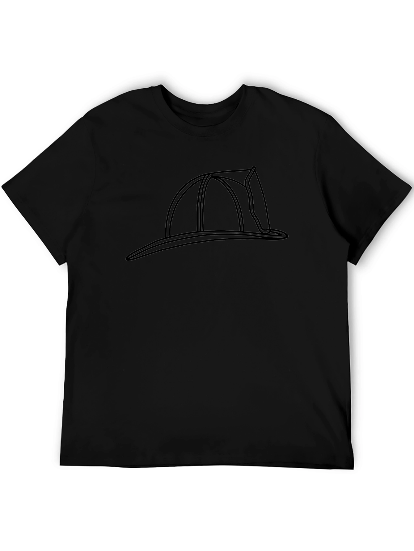 Firefighter Helmet Outline Graphic T-Shirt