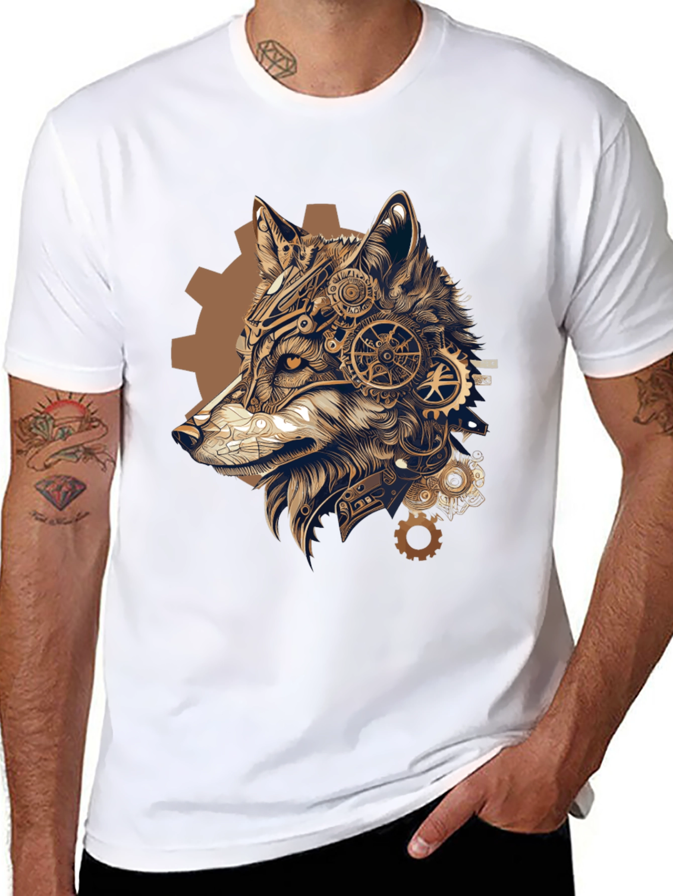 Steampunk Wolf T-Shirt: Gear Up Your Style