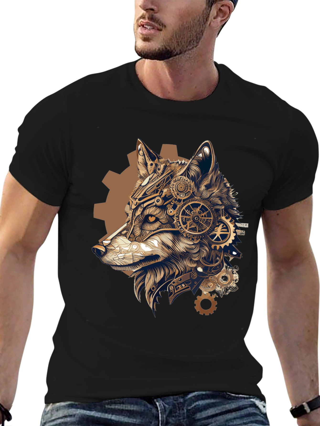 Steampunk Wolf T-Shirt: Gear Up Your Style