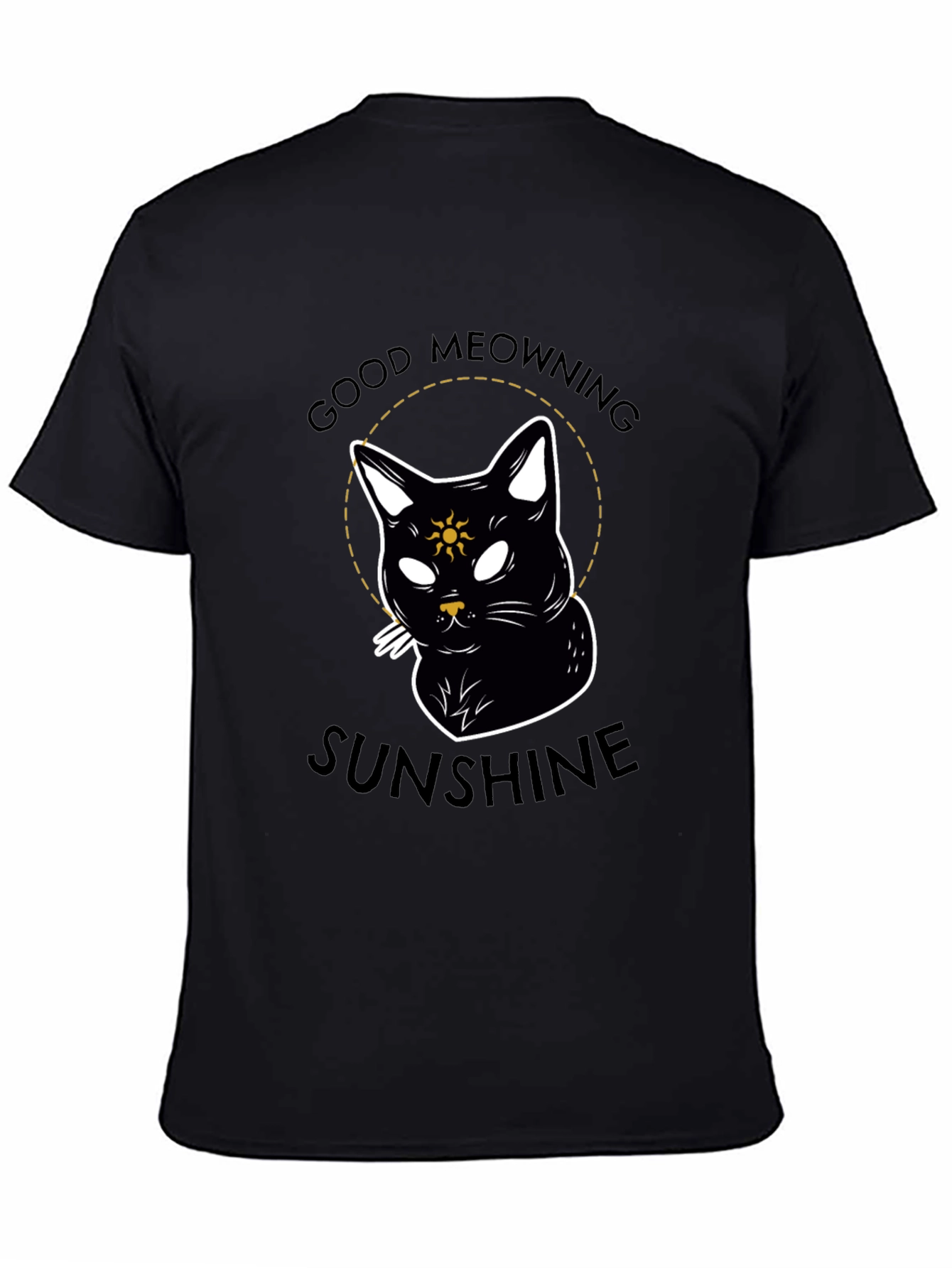 Good Meowning Sunshine Black Cat T-Shirt