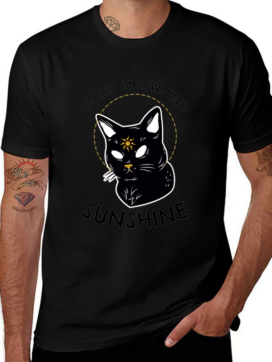 Good Meowning Sunshine Black Cat T-Shirt