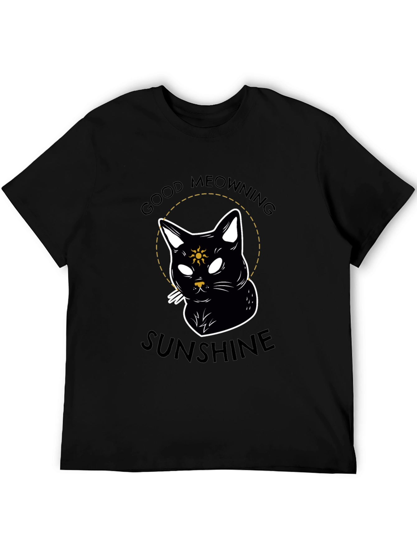 Good Meowning Sunshine Black Cat T-Shirt