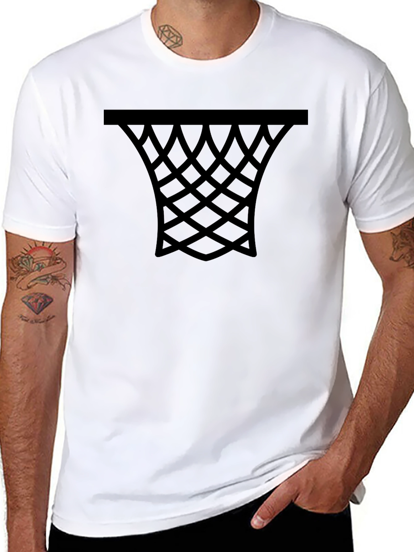 Basketball Hoop Net Graphic T-Shirt