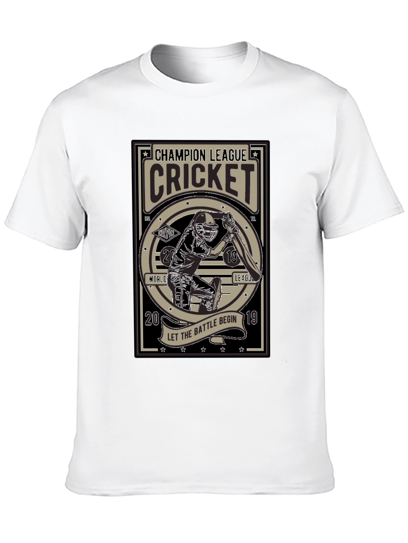 Champion League Cricket Black T-Shirt