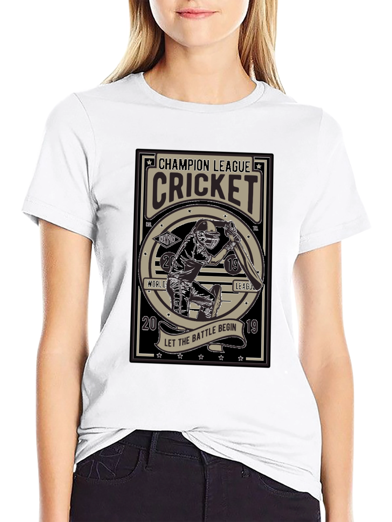 Champion League Cricket Black T-Shirt