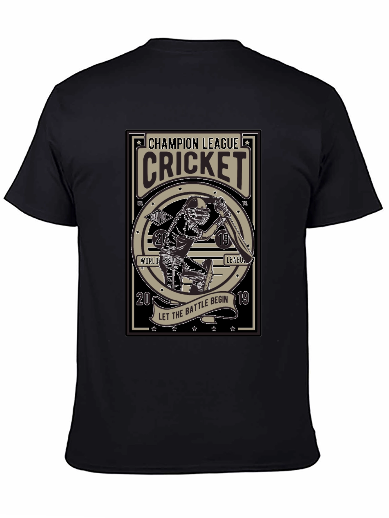 Champion League Cricket Black T-Shirt