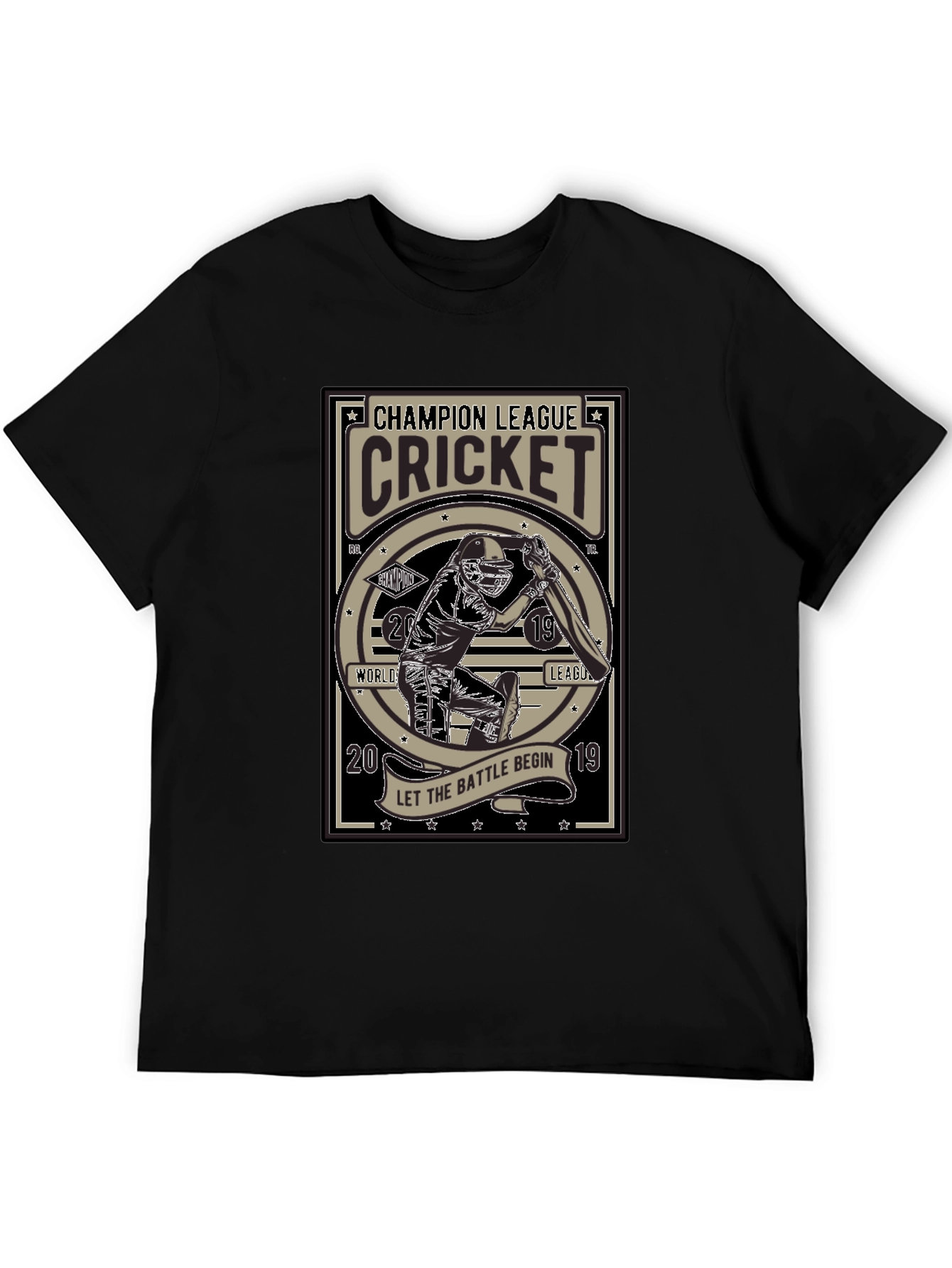 Champion League Cricket Black T-Shirt