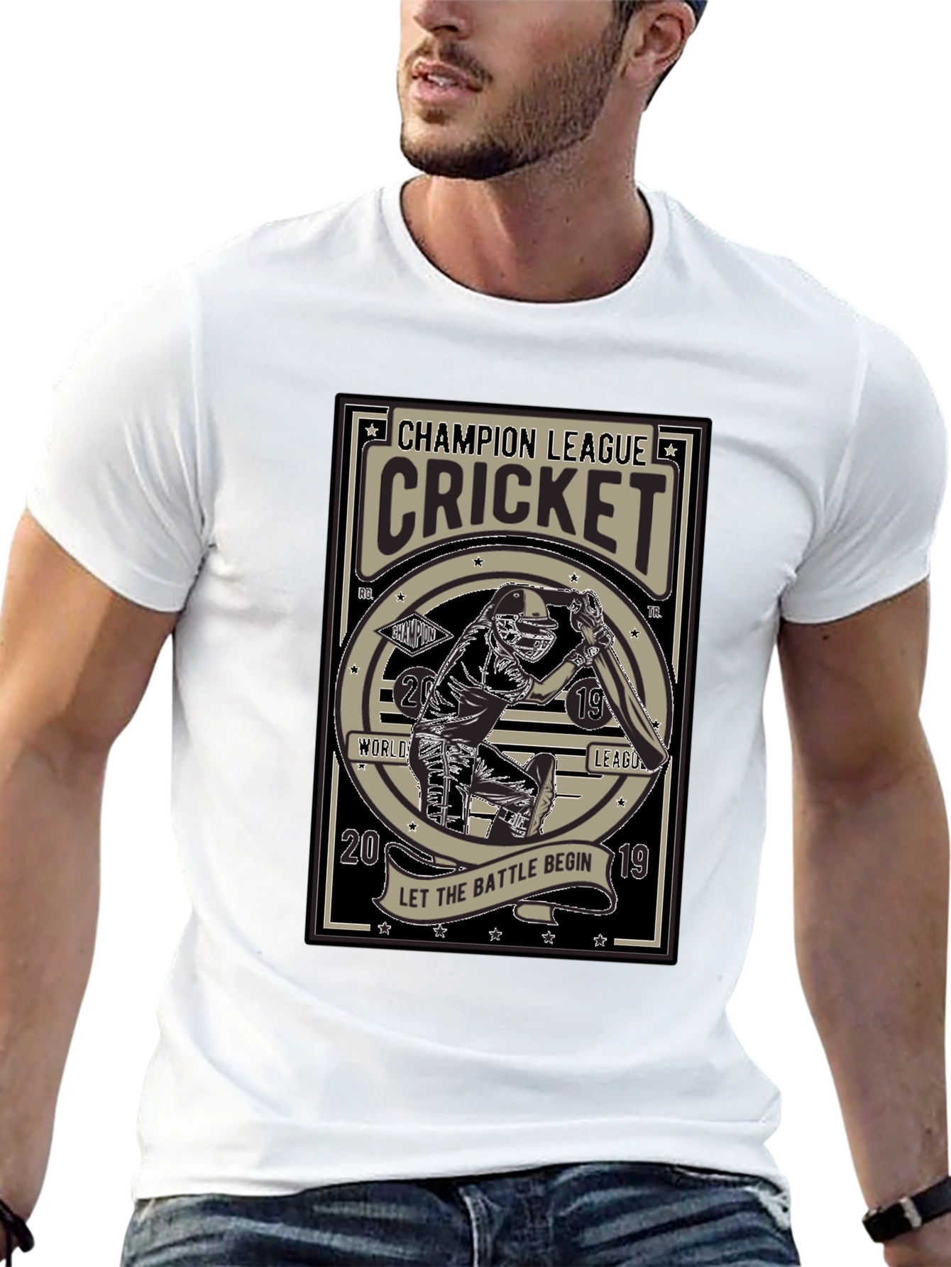 Champion League Cricket Black T-Shirt
