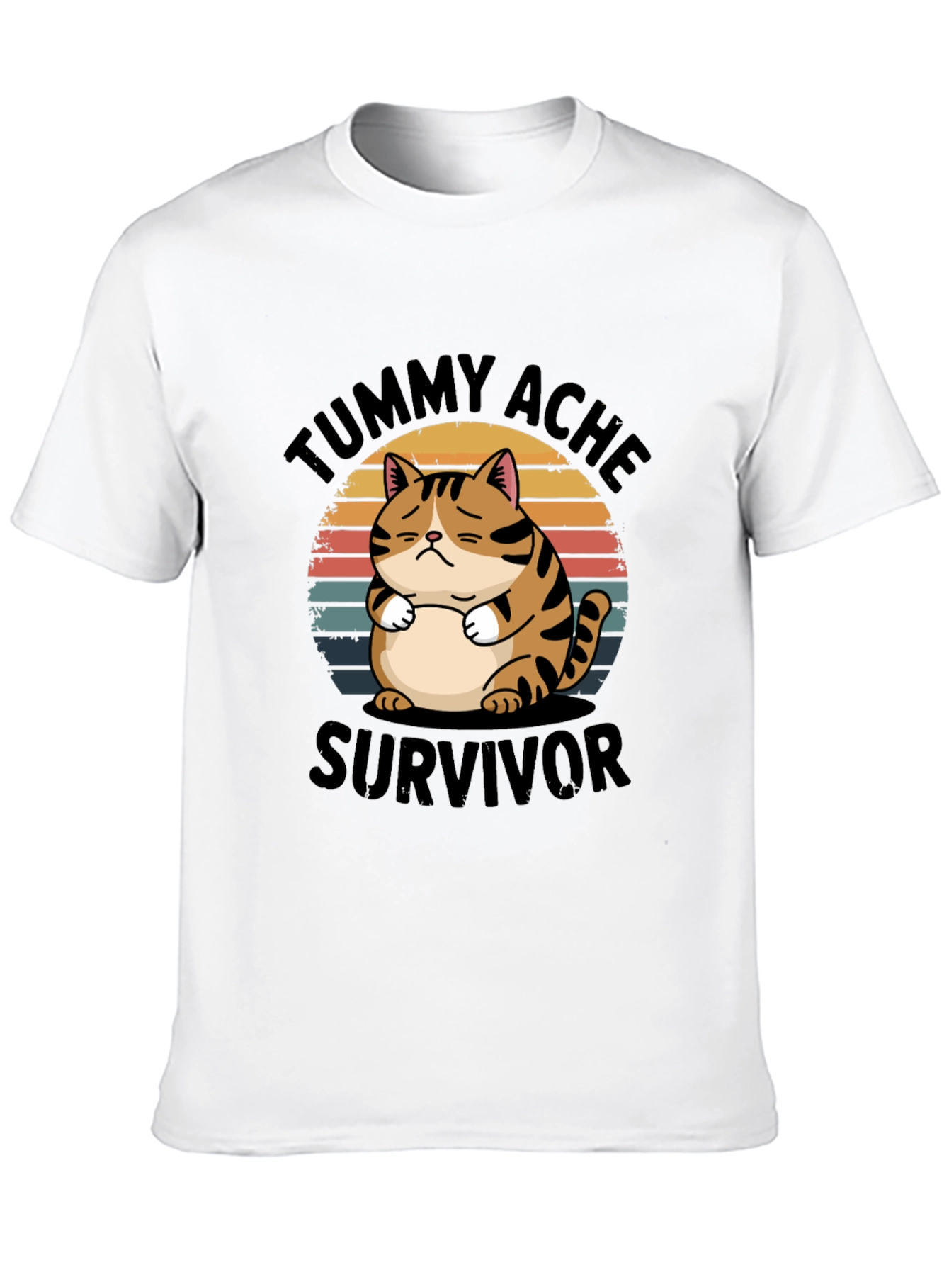 Tummy Ache Survivor T-Shirt - Cat Design