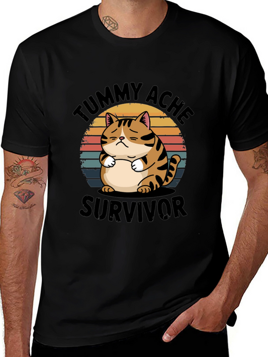 Tummy Ache Survivor T-Shirt - Cat Design