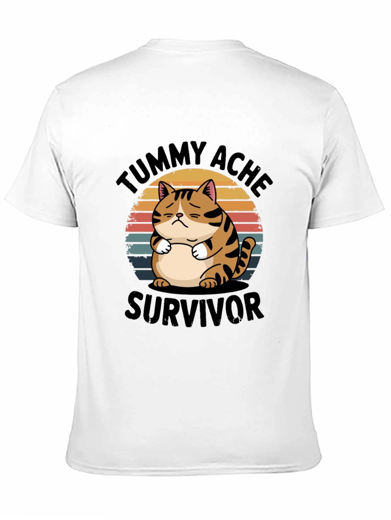 Tummy Ache Survivor T-Shirt - Cat Design