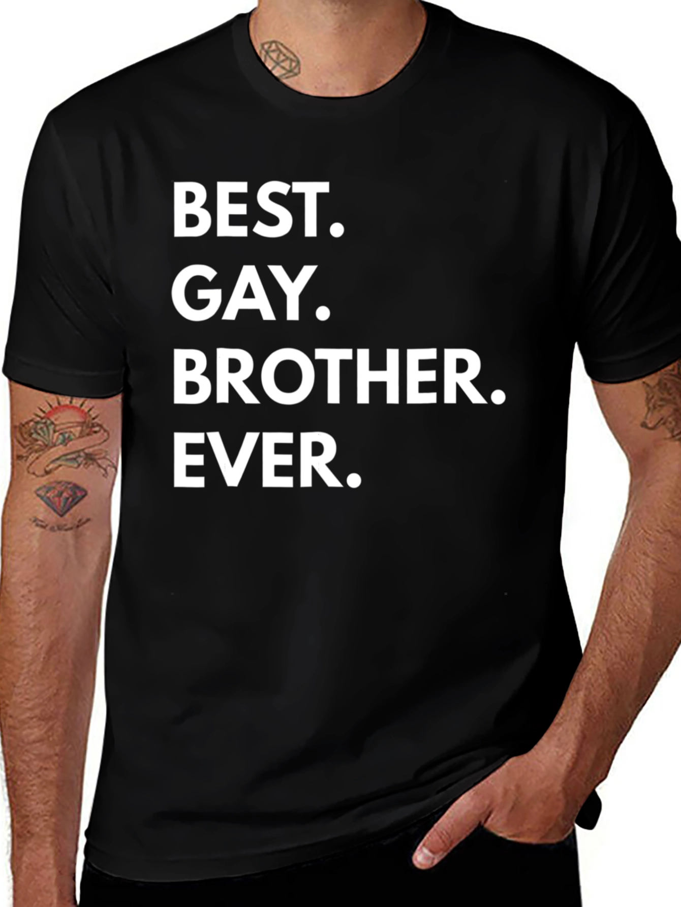 Best Gay Brother Ever Black Graphic T-Shirt