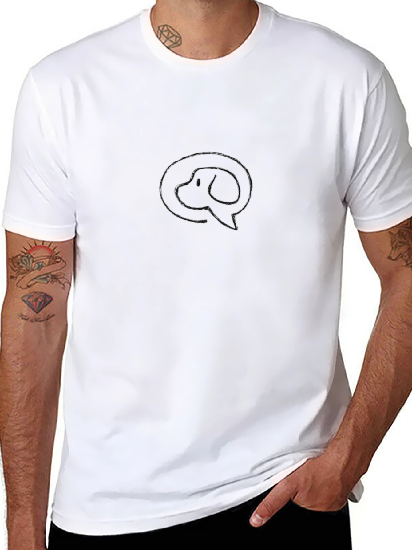 Black Graphic Tee - Dog Chat Bubble
