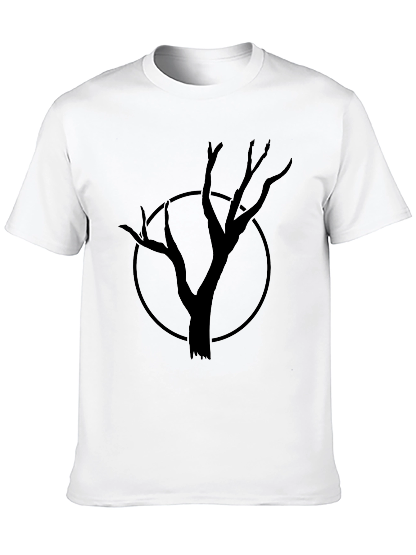 Mens Black Tree Graphic Tee - Unique Design