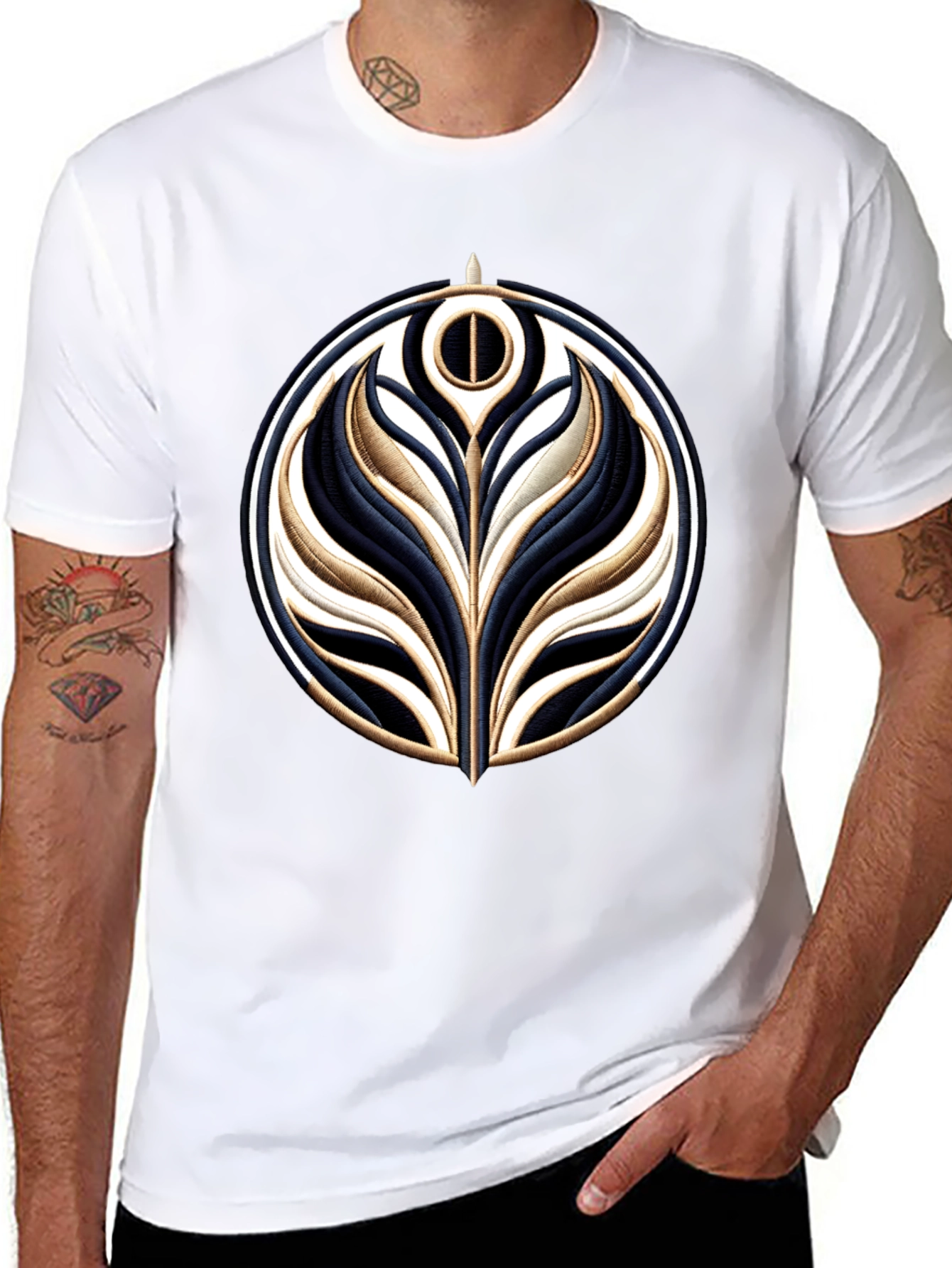 Embroidered Emblem Black T-Shirt