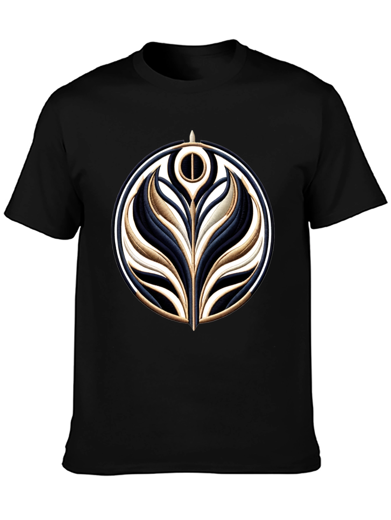 Embroidered Emblem Black T-Shirt