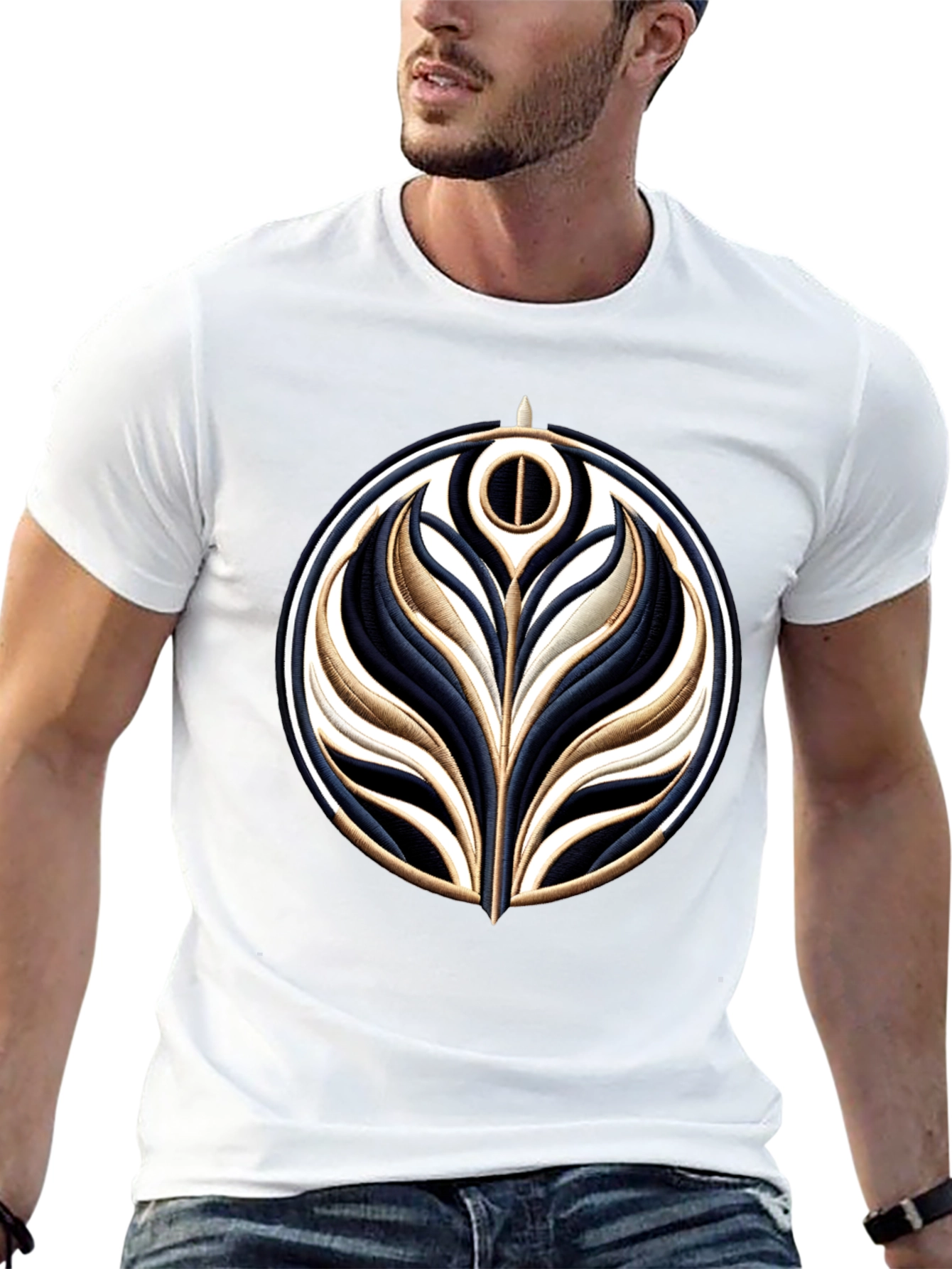 Embroidered Emblem Black T-Shirt