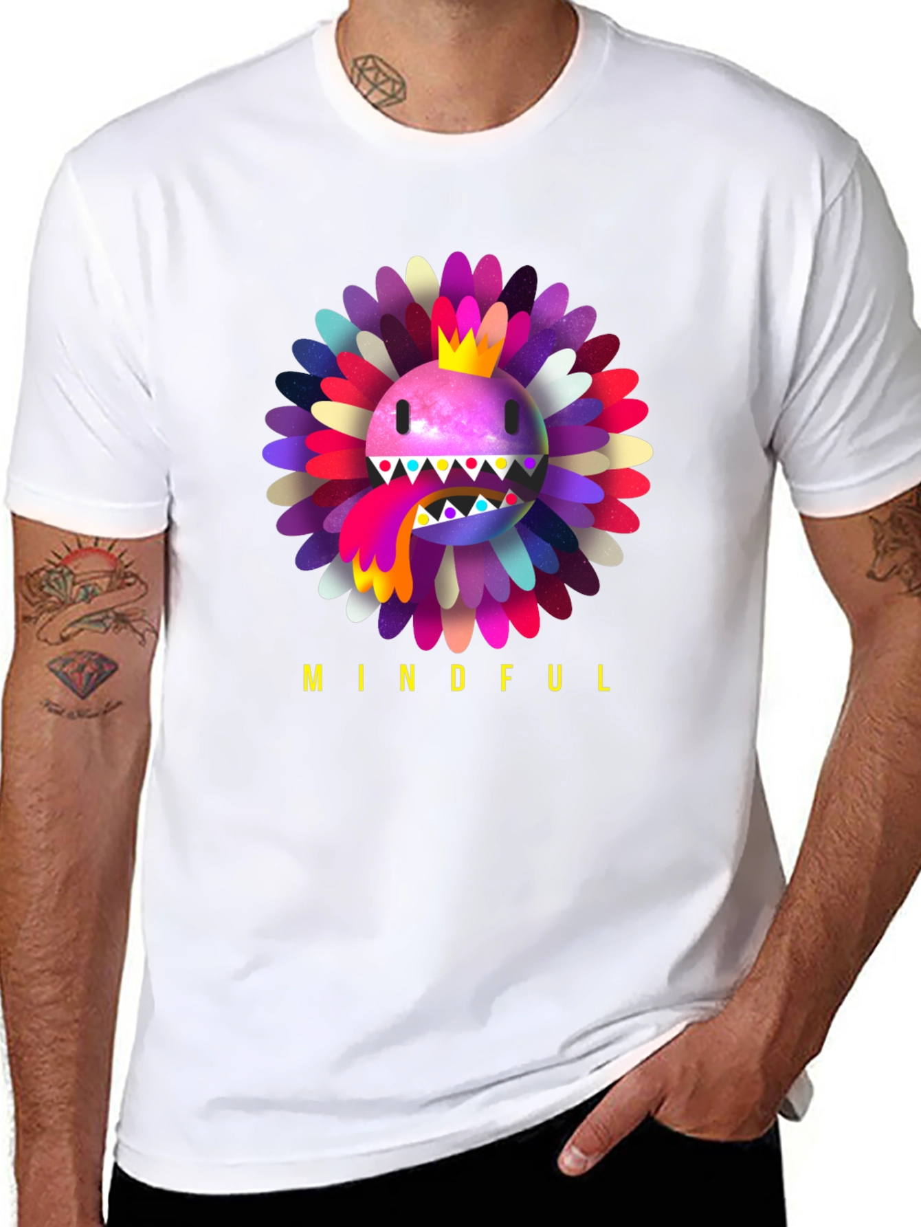 Mindful Flower Graphic Tee - Trendy Casual Wear