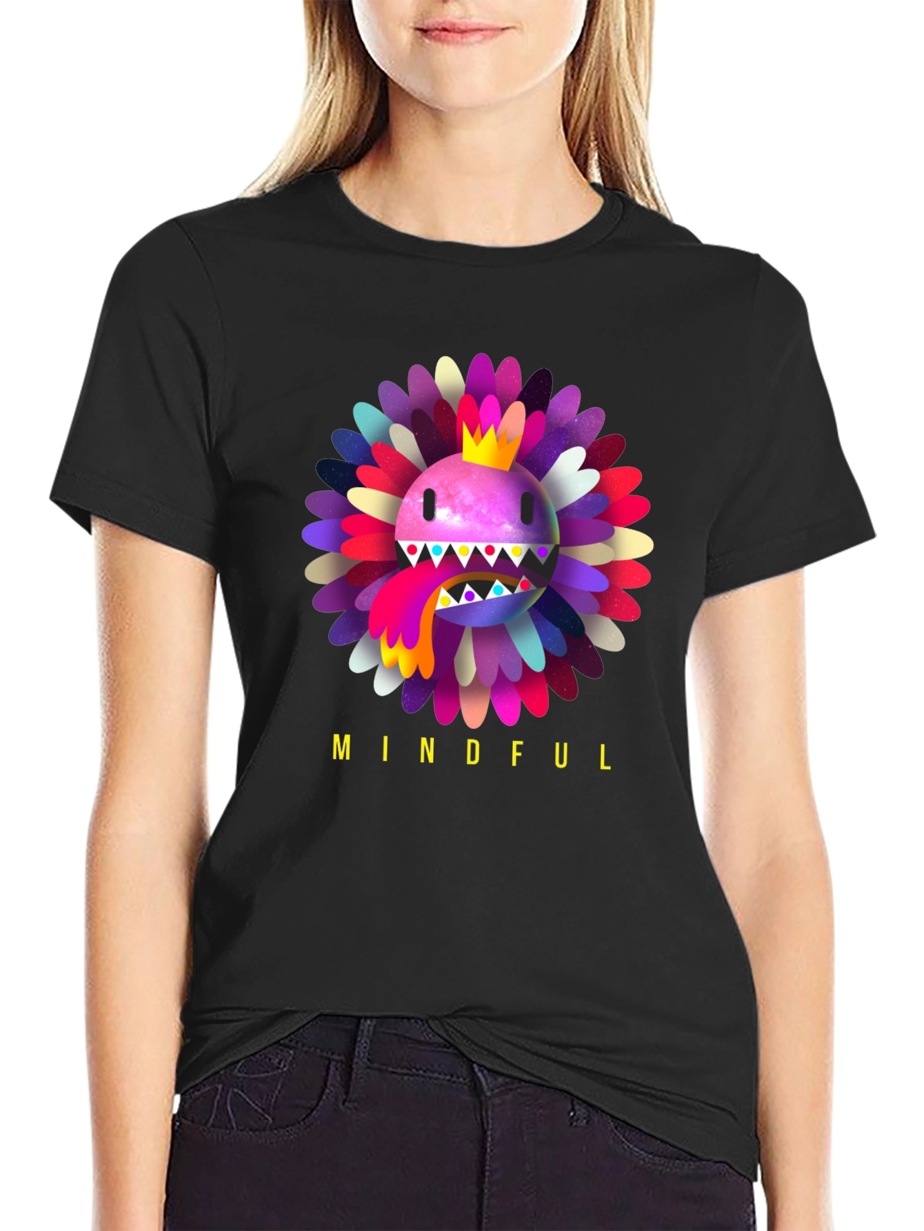 Mindful Flower Graphic Tee - Trendy Casual Wear