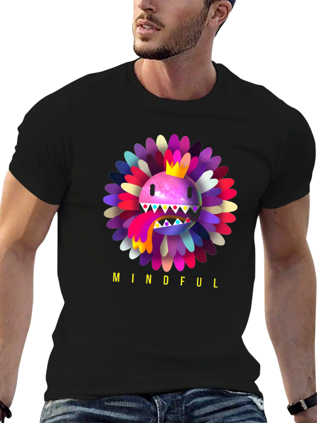 Mindful Flower Graphic Tee - Trendy Casual Wear