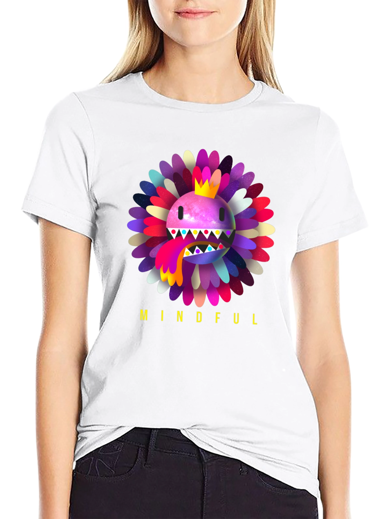Mindful Flower Graphic Tee - Trendy Casual Wear