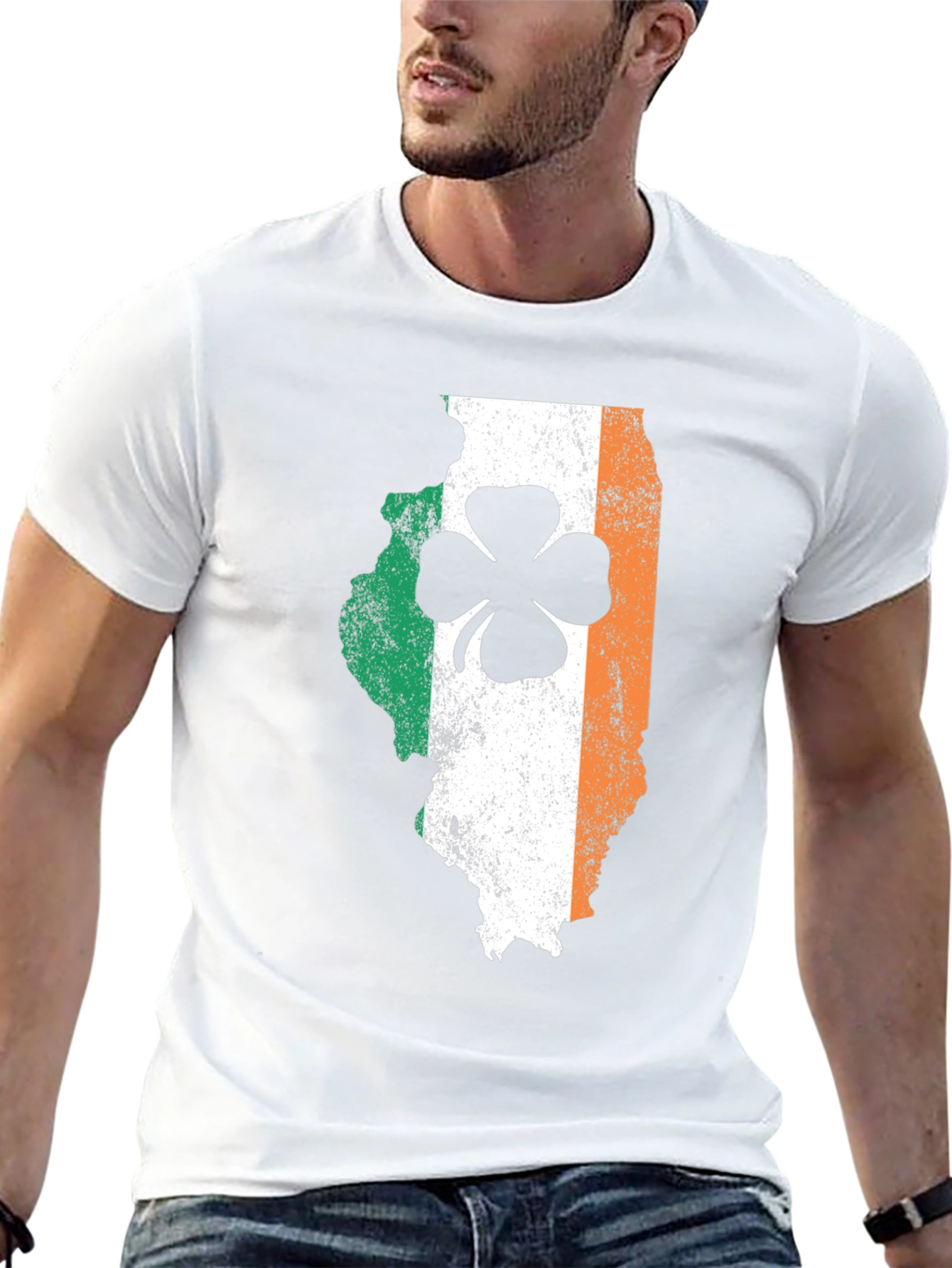 Irish Illinois Shamrock Graphic T-Shirt