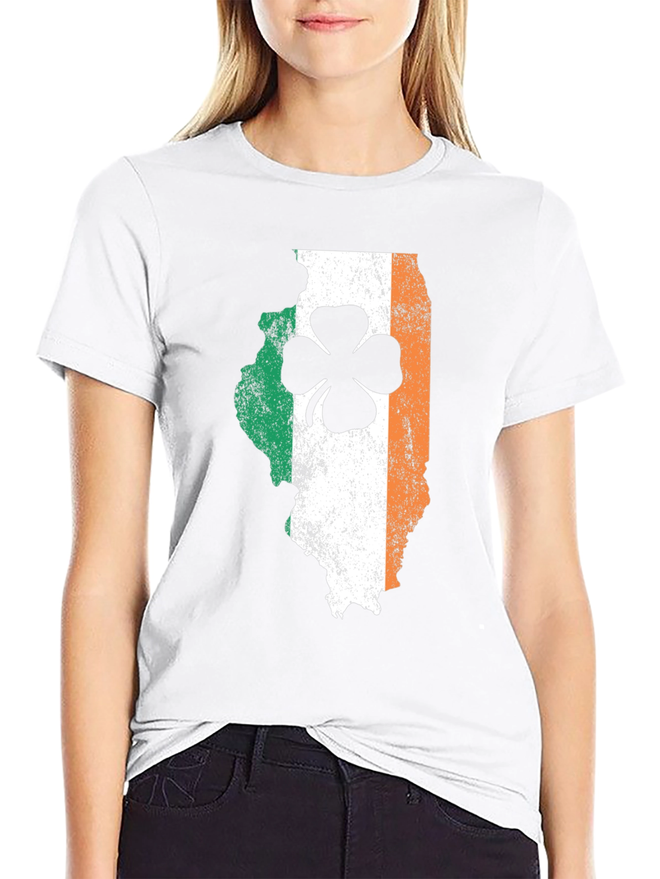 Irish Illinois Shamrock Graphic T-Shirt