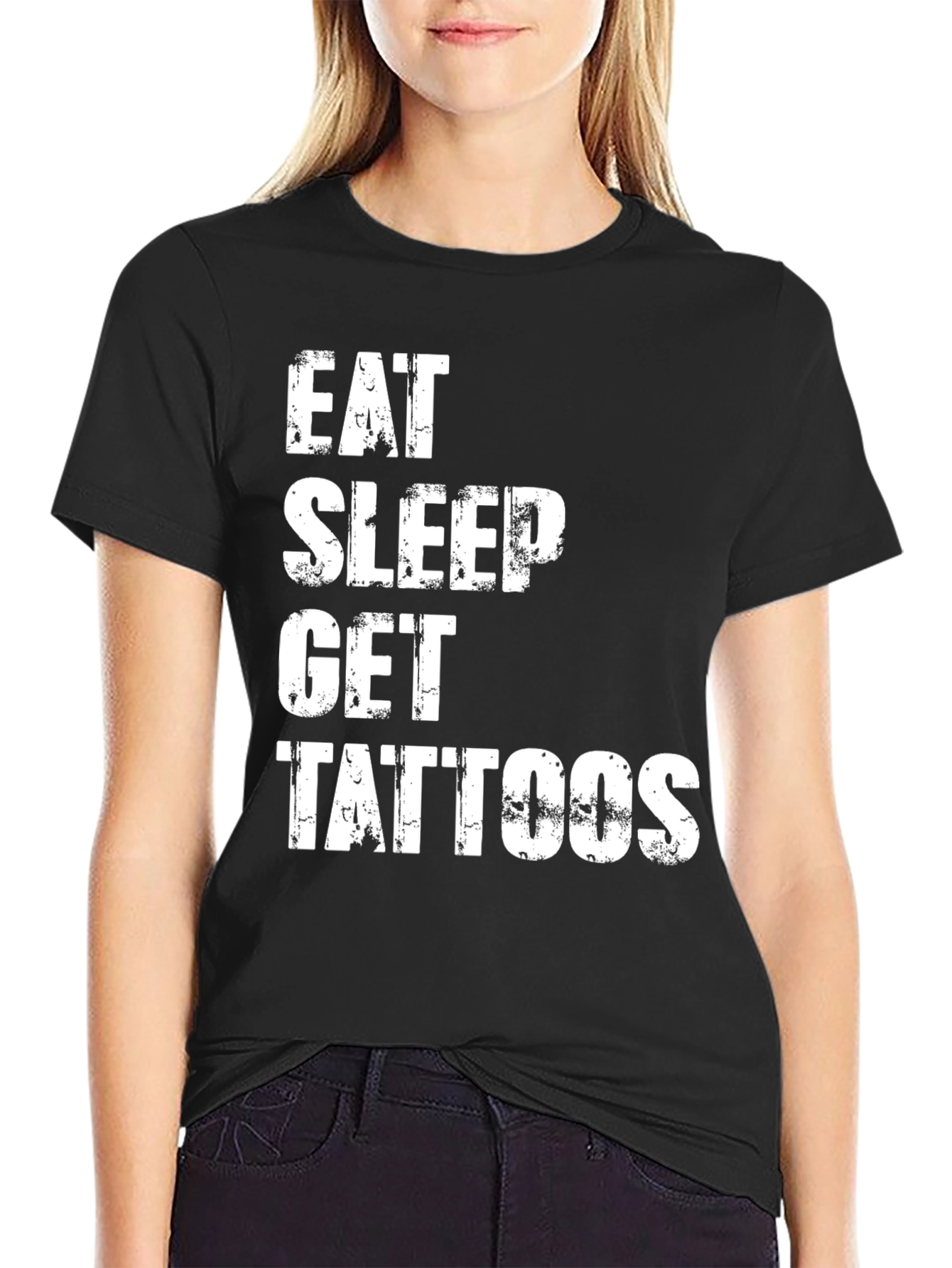 Eat Sleep Get Tattoos Black T-Shirt